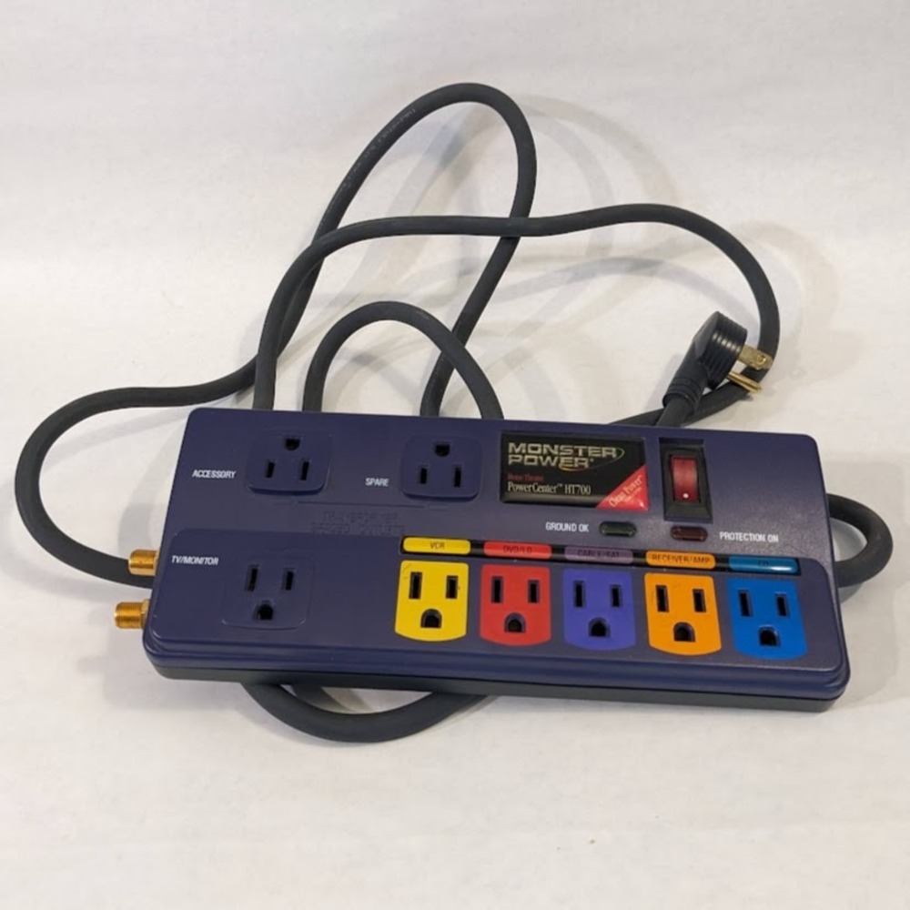 Monster Power Home Theatre PowerCenter HT700 Surge Protector MP10 7-Outlet 6ft